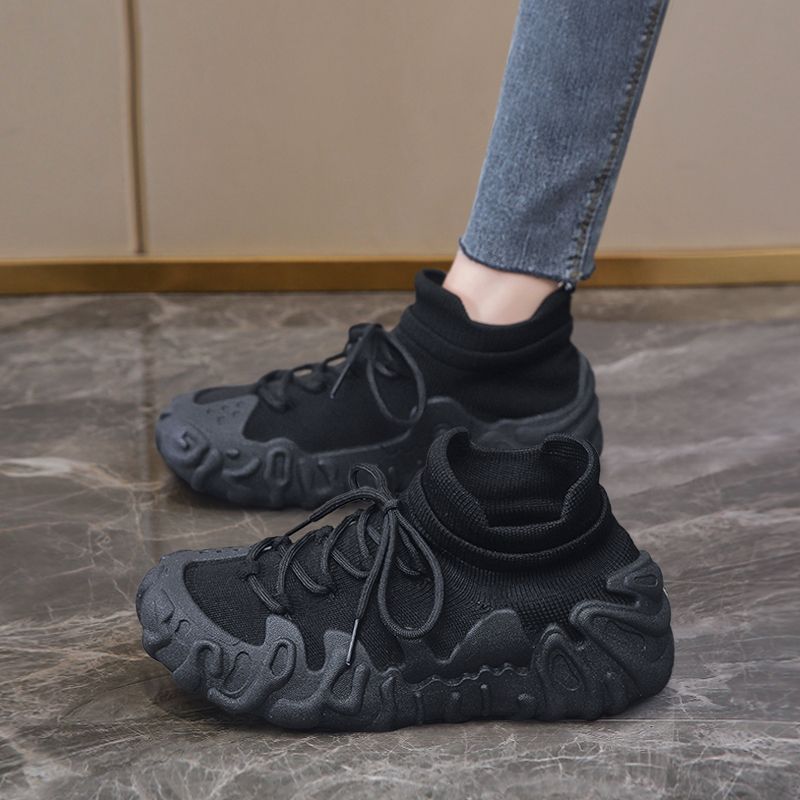 Yongge naiste Flyknit spordisokid, paksu tallaga hingavad saja jalanõud matkamiseks._voghion.com