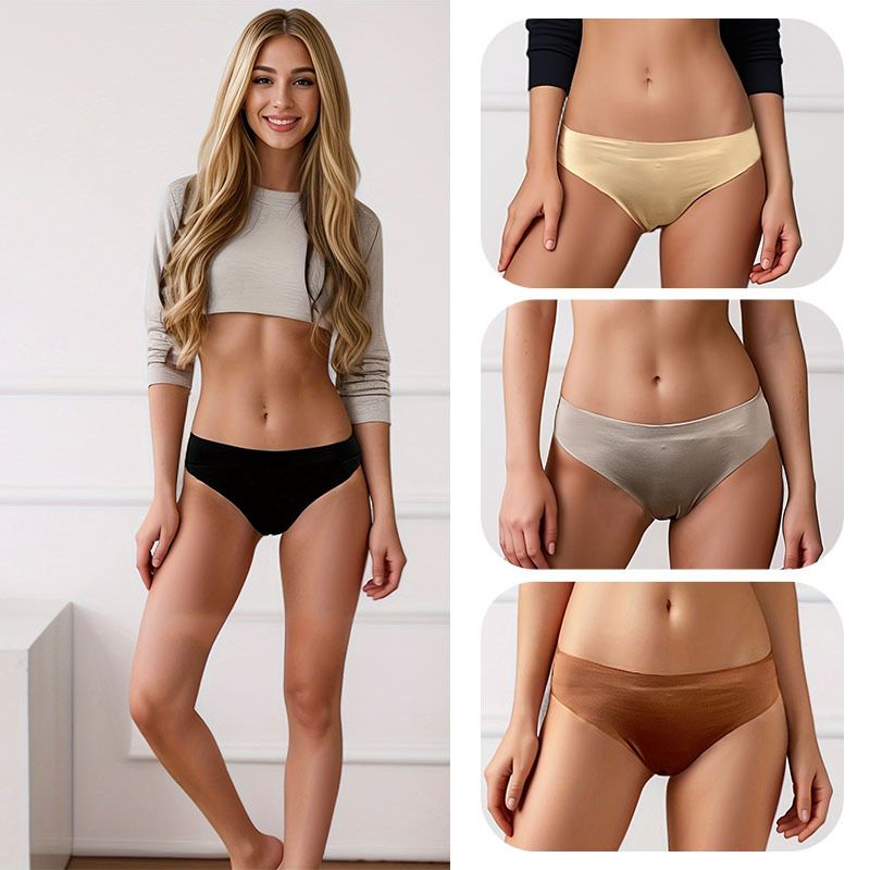 2025d Seamless Underwear Pure Desire Low Waist Breathable Women's Briefs_voghion.com