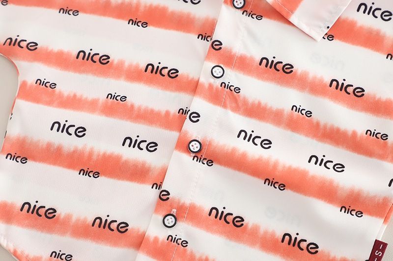 Ensemble deux pièces pour bébé garçon, chemise à manches courtes et short décontracté, imprimé lettres, été 2025_voghion.com