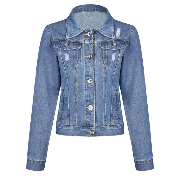 Women's Fashion New Style Long Sleeve Trench Coat Cardigan Denim Cape For Women_voghion.com