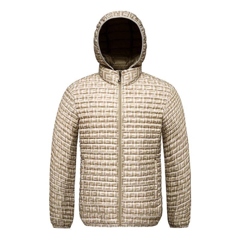 Rib Suit Padded Coat Men's Removable Hat Full Print Thickened Loose Padded Jacket_voghion.com