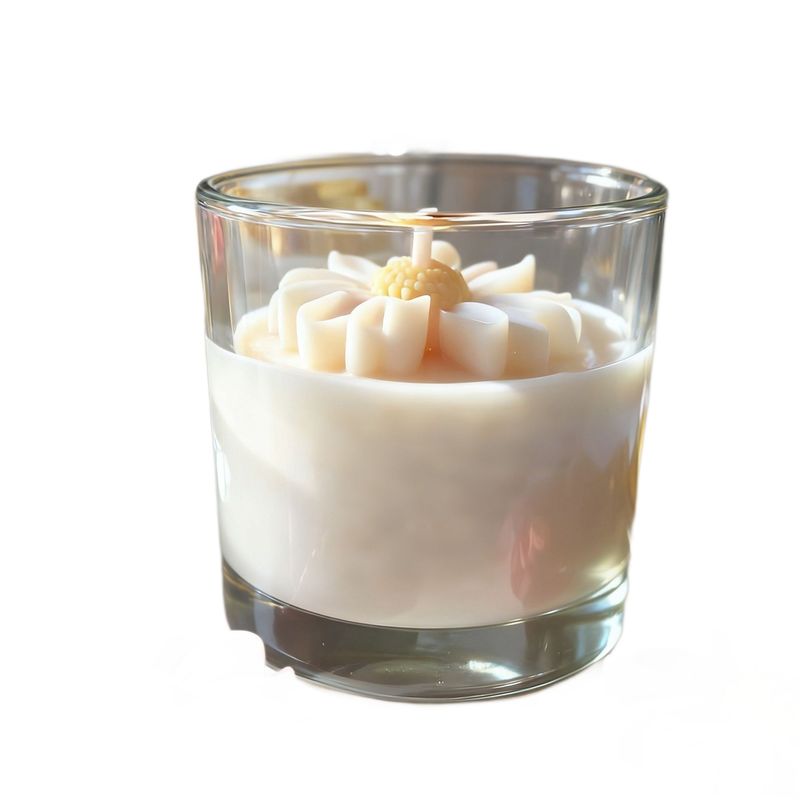 Candela profumata a lunga durata, aromaterapia semplice e di lusso, in cera di soia vegana naturale, per la casa, con girasole._voghion.com