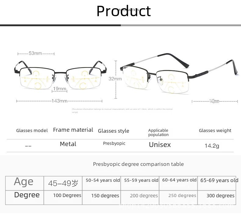 Memory Titanium Anti-Blue Light Presbyopia Glasses Men's Automatic Zoom Progressive Multifocal Far and Near Dual-purpose Presbyopia Glasses_voghion.com