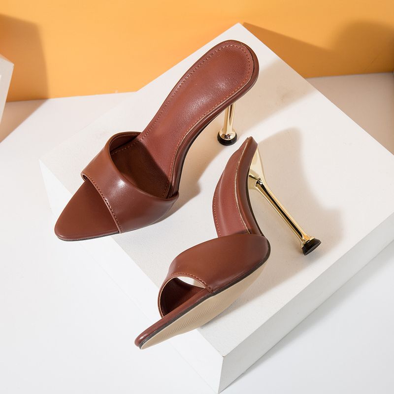 New Pointy Electroplated High Heel Sandals_voghion.com