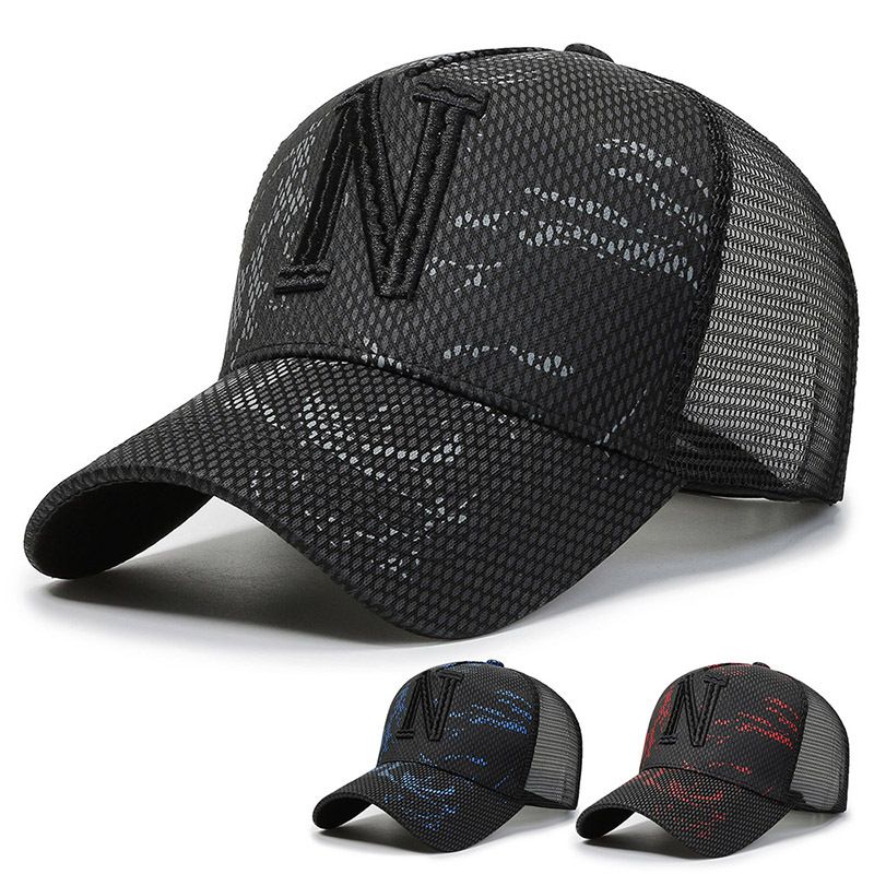 Été Nouveau Filet Hommes Baseball Édition Coréenne Pare-Soleil Lettre Soleil Sports De Plein Air Canard Langue Chapeau_voghion.com