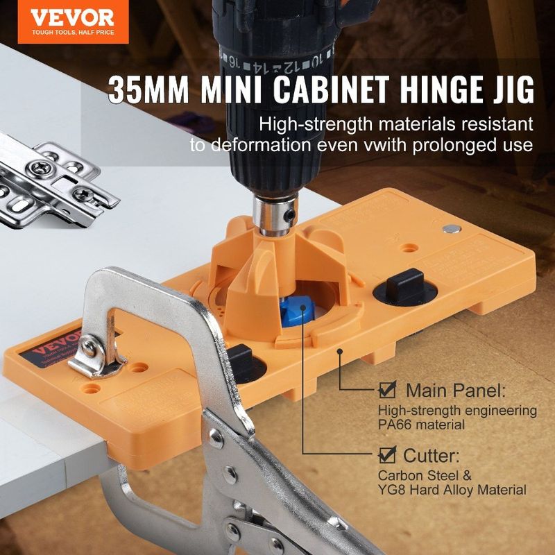 Jig Jig And Drill And Accessories Steel Material Hinge PA66 Clamp Hinge Accurate Nylon Concealed With Cabinet CType Hinge Jig_voghion.com