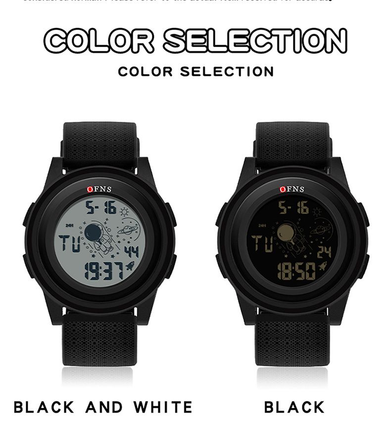 Digital Sports Watch With Astronaut Design – 50M Waterproof, LED Backlight, Countdown Timer & Dual Time – Lightweight TPU Strap_voghion.com