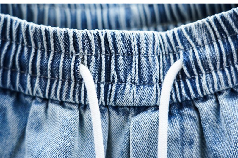 Men's Multi-Pocket Work Jeans – Loose Cuff Washed Denim Pants, Retro Utility Style With Nine-Point Harem Fit_voghion.com