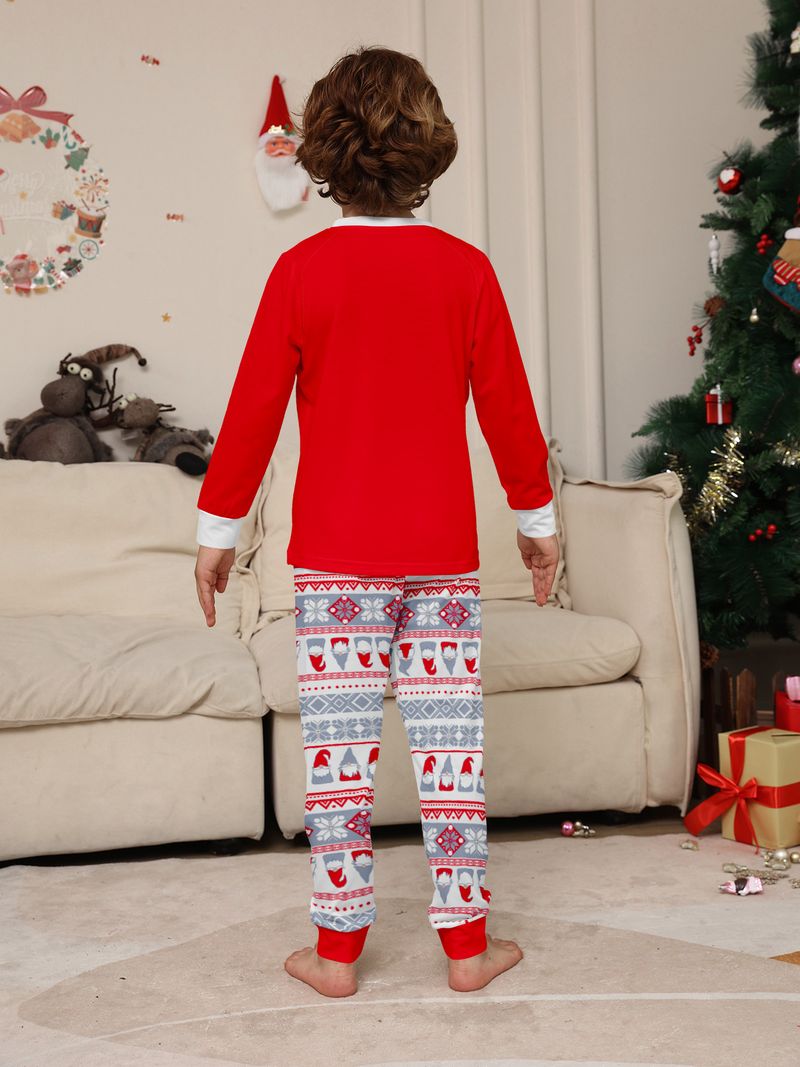 Flame Retardant Fabric Christmas Set, New European And American Santa Claus Print Pajamas For Boys And Girls, CPC Certified Loungewear_voghion.com