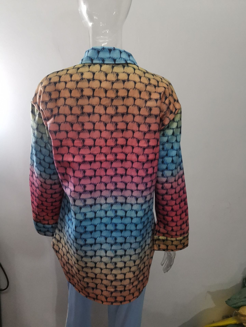 giacca di lana da donna stampata alla moda in stile caldo_voghion.com
