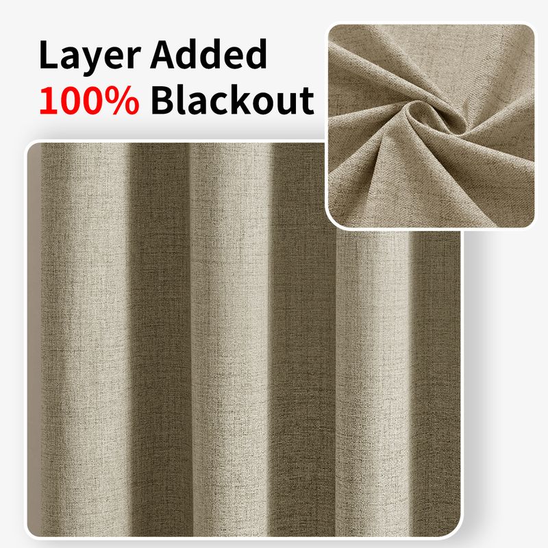 Cortinas blackout estilo linho arco-íris – Cortinas com isolamento térmico 100% bloqueador de luz e ilhós na parte superior para salas de estar modernas_voghion.com