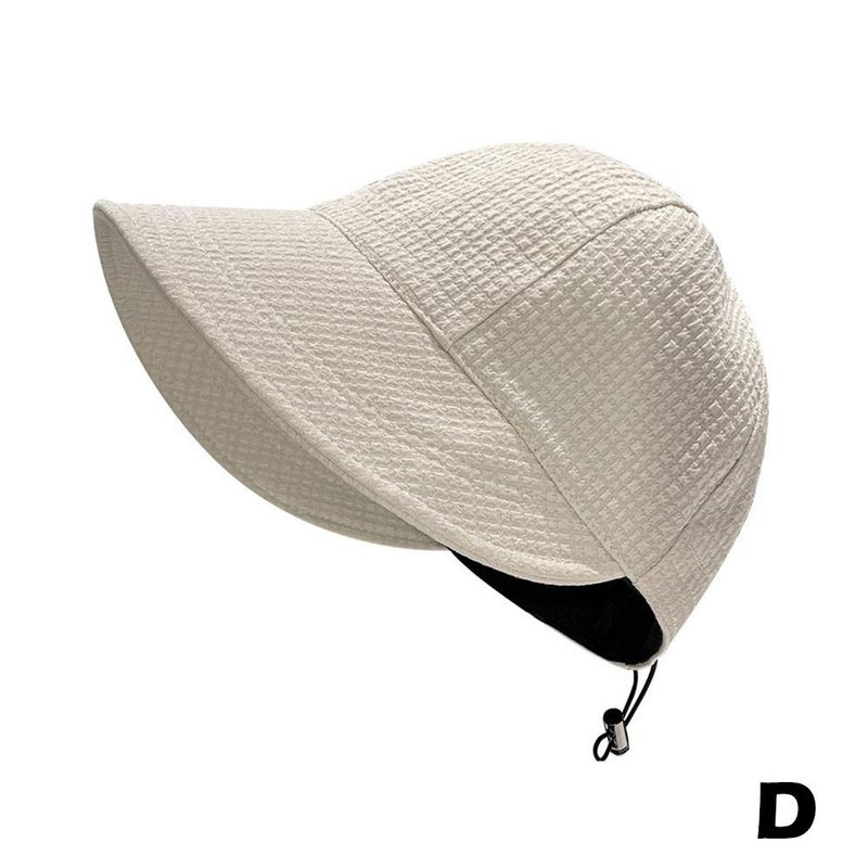 New Arrivals Foldable Wide Brim Women Adjustable Portable Outdoor Beach Bucket Hat Summer Sun Protection Visors Fisherman Cap Panama_voghion.com