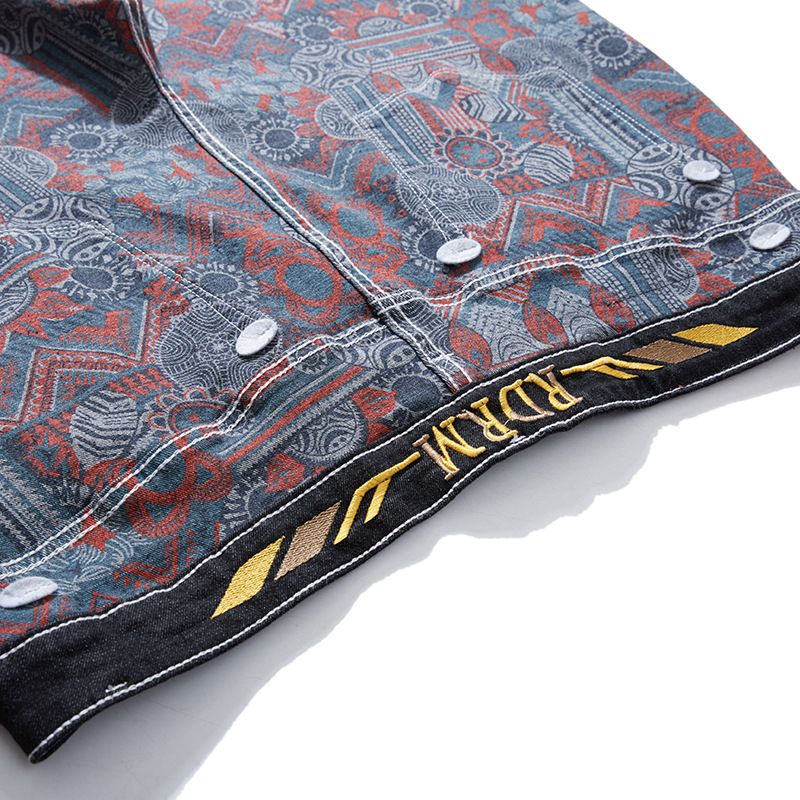 Extra große Herrenbekleidung Neue einfarbige, bestickte, vielseitige Jeans für Herren mit bedruckter Unterseite, Business-Jeans für Herren_voghion.com