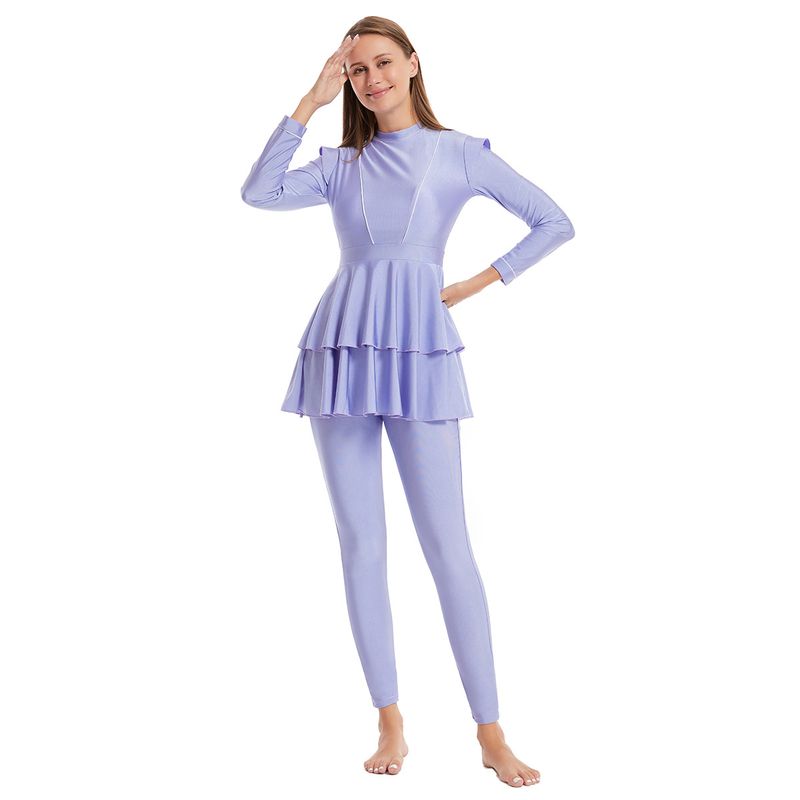 Muslim Swimwear Swimsuit Conservative Swimsuit Dress-style Sunscreen Hot Spring_voghion.com