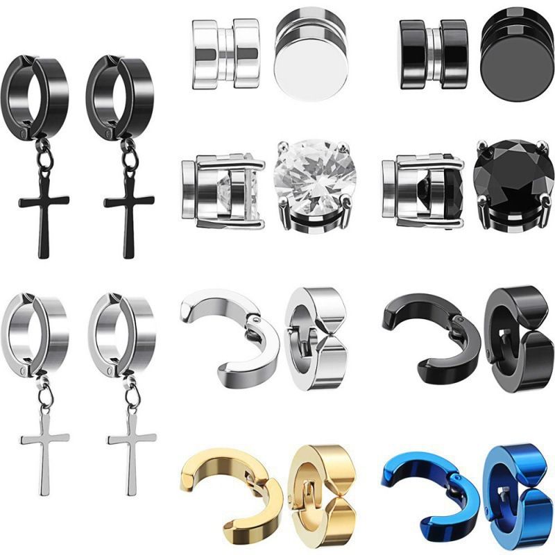 orecchini semplici e alla moda senza fori per le orecchie orecchini magnetici trendy eccellenti orecchini in acciaio al titanio_voghion.com