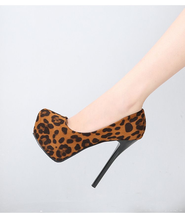 Ultraslanke hak Hate Heaven High ondiepe mond ronde neus enkele schoen waterdichte platform luipaardprint suède dames_voghion.com