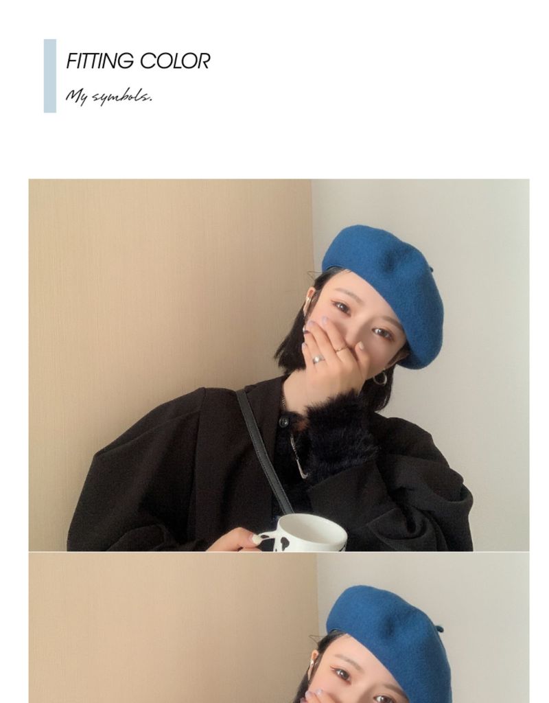 Beret Female British Vintage Autumn and Winter Japanese Wool Painter Hat_voghion.com