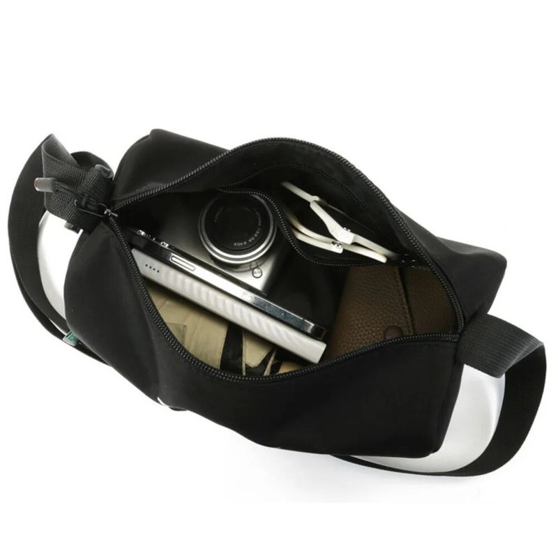 2024 New Casual Shoulder Women's Oxford Cloth Large Capacity Lightweight Pillow Black Minimalist Printed Crossbody Bag_voghion.com