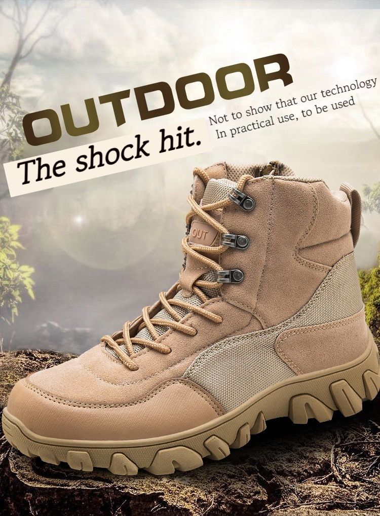 Herrenschuhe Outdoor-Arbeitsstiefel Wanderstiefel Herbst und Winter High-Top Verschleißfeste rutschfeste Wander-Langlaufsportschuhe_voghion.com