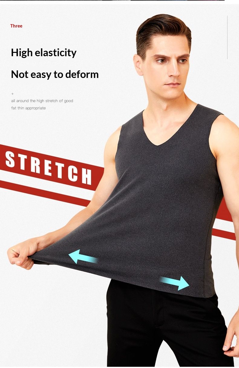 Nordmann Men's Thermal Vest With German Velvet, Seamless Base Layer Top For Men, Autumn And Winter Pajamas, Fleece-Lined Thin_voghion.com