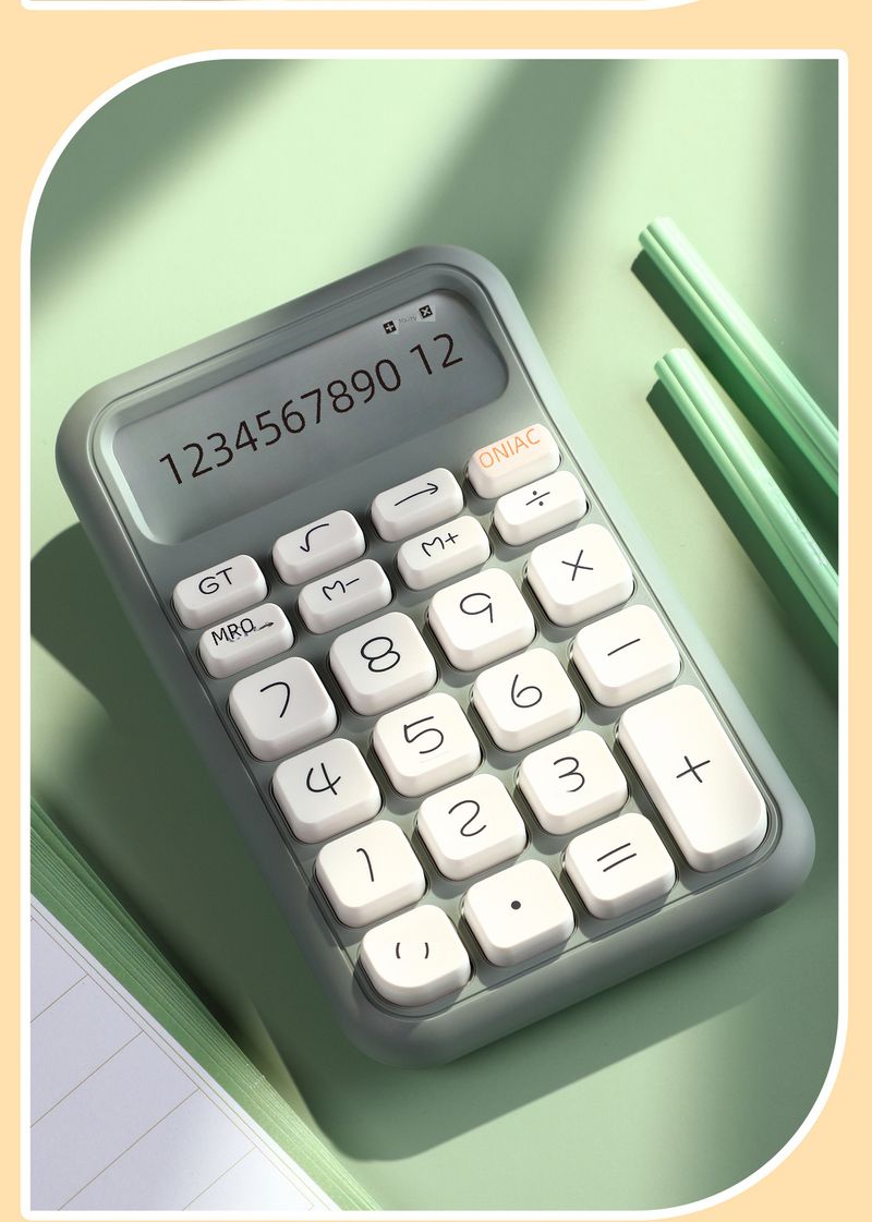 Small square sugar calculator 12-bit office cute creative small portable accounting office computer_voghion.com