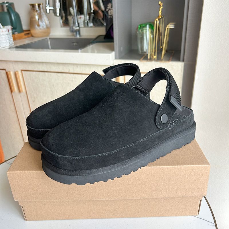 UG Autumn Men's And Women's Casual Flat Velcro One Foot Pedal Single Shoe Toe Cap Comfortable Snow Boots_voghion.com