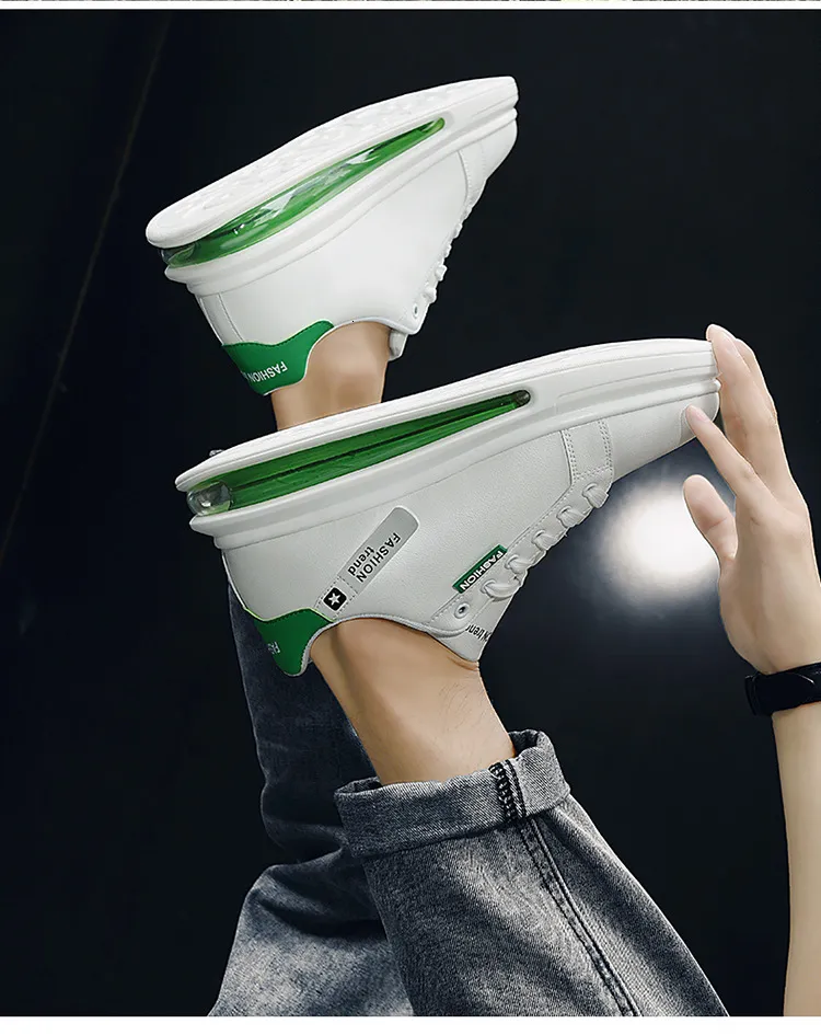 Height Increasing Fashion Brand Sneakers Men Casual Soft Comfortable Pu Leather Breathable Flats Shoes for Man tenis_voghion.com