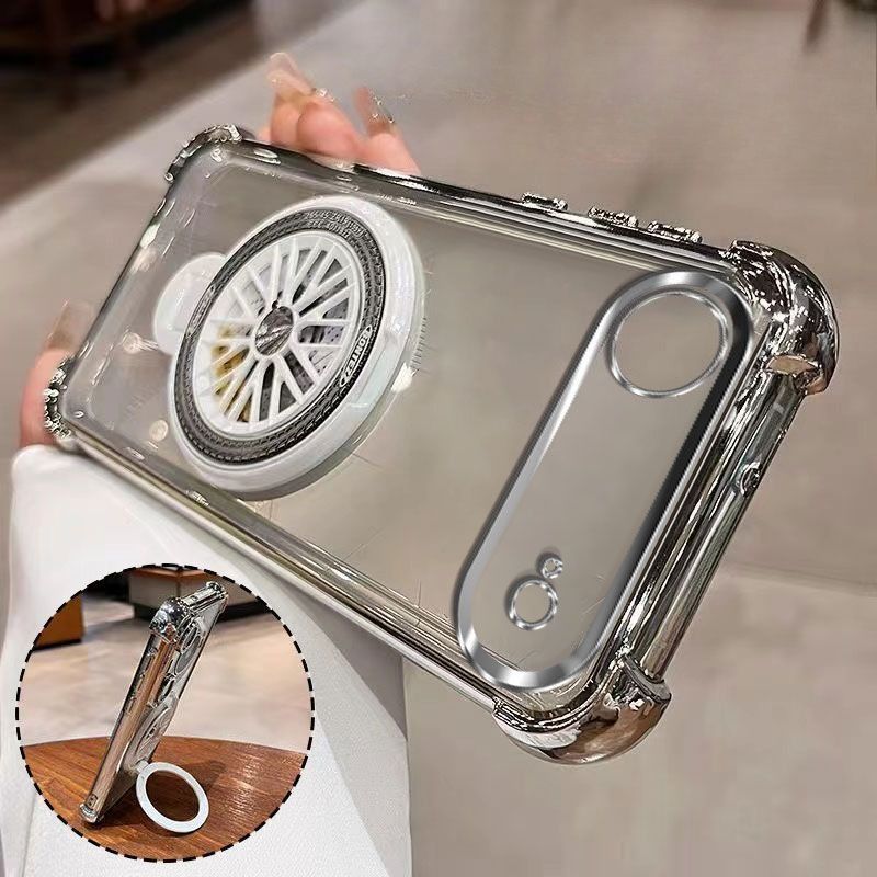 Custodia per cellulare per Apple 17Air Custodia per cellulare per uomo e donna per iPhone17air Supporto giroscopico rotante a decompressione con quattro angoli trasparenti_voghion.com