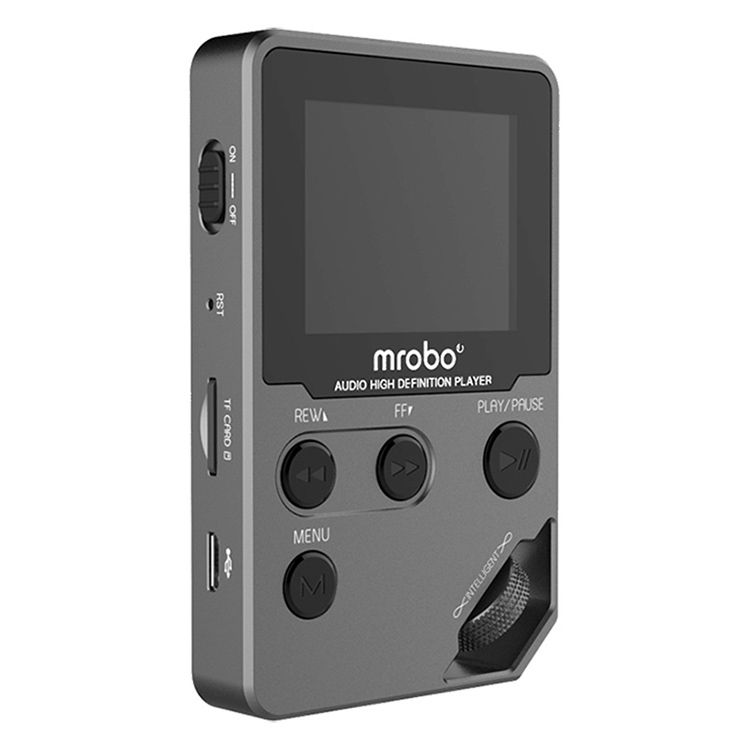 1,8 tums HIFI MP3-spelare i metall med hög ljudkvalitet, förlustfri musikspelare för instegsbruk, stöd för TF-kort/FM/e-bok, minnesstorlek: 8 GB (grå)_voghion.com