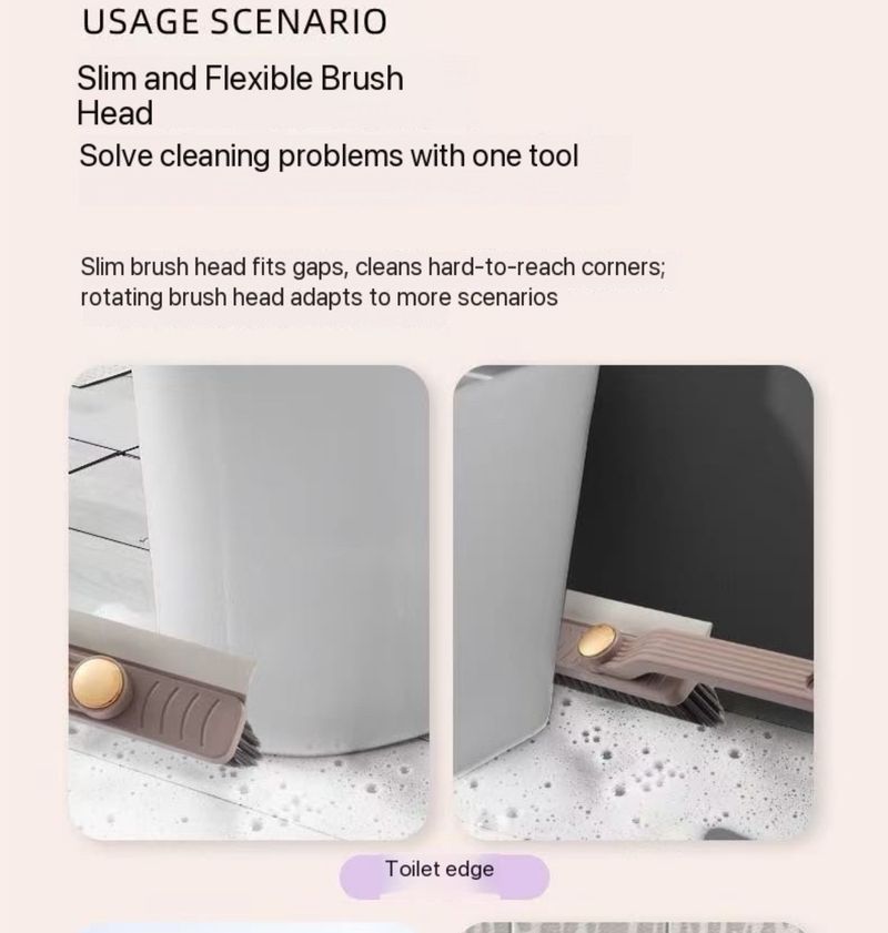 Multi-Purpose Tile Cleaning Brush, 360° Rotating Hard Bristle Scrubber For Bathroom & Kitchen Floors And Walls_voghion.com