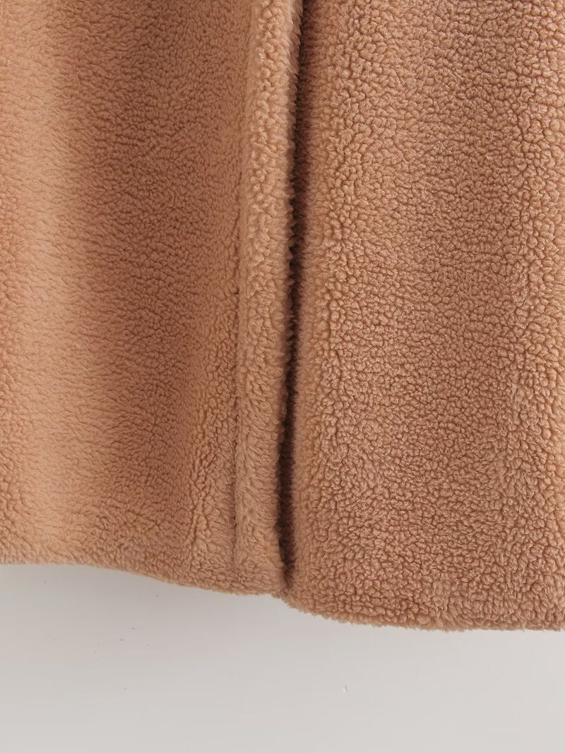 Ropa de mujer ins invierno nuevo abrigo de lana de cordero con solapa suelta y espesa para mujer_voghion.com