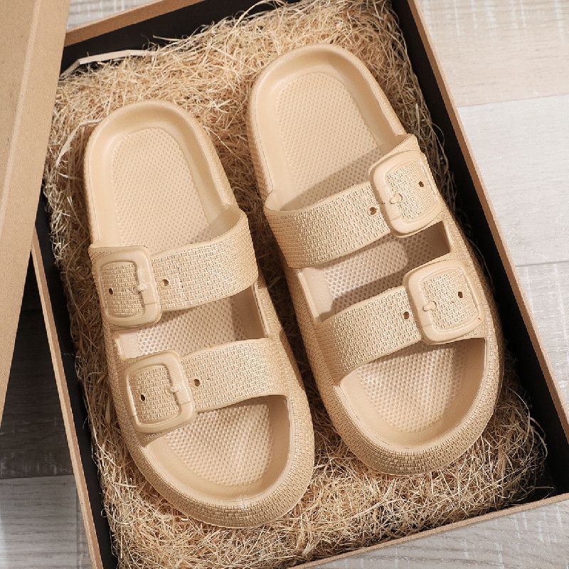 Nuovo stile alla moda, linea One Line, per interni, casa e abbigliamento da esterno. Sandali e pantofole leggeri da donna e uomo per coppie._voghion.com