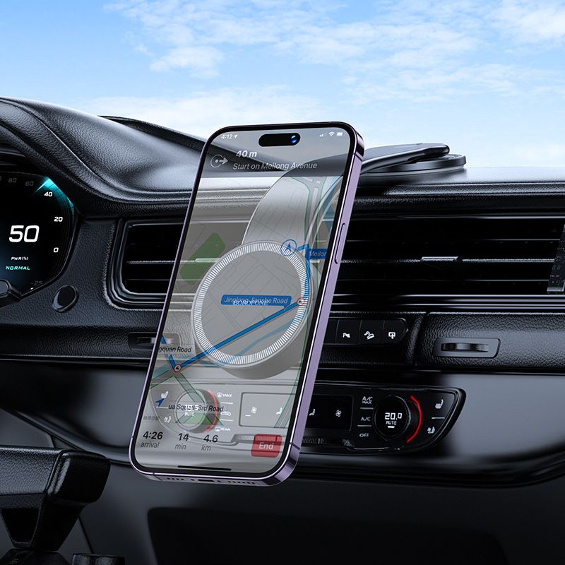 Music Festival BH113 ist geeignet für Apple Center Console Navigation Stand, kreisförmige magnetische Saugnapf Auto Telefonhalter_voghion.com