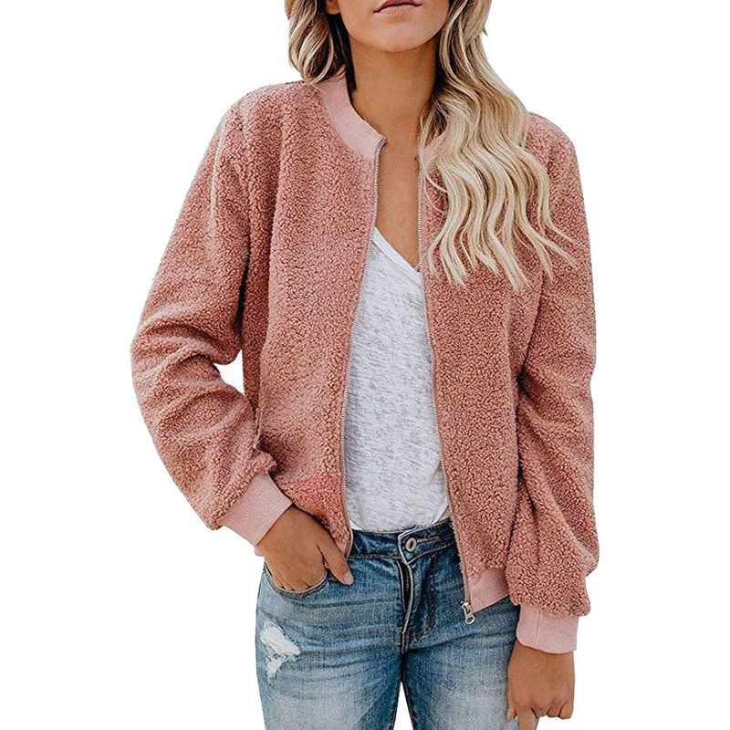 Fleecejack met rits voor dames - comfortabele winteroutfit met zachte sherpavoering, lichtgewicht en warm, casual streetwear_voghion.com