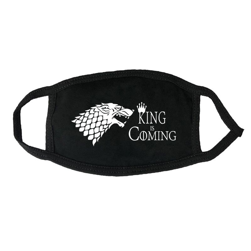 Game Mask of Power Men's Mouth Protection Fashion Print Breathable Mist Black and White Washable_voghion.com