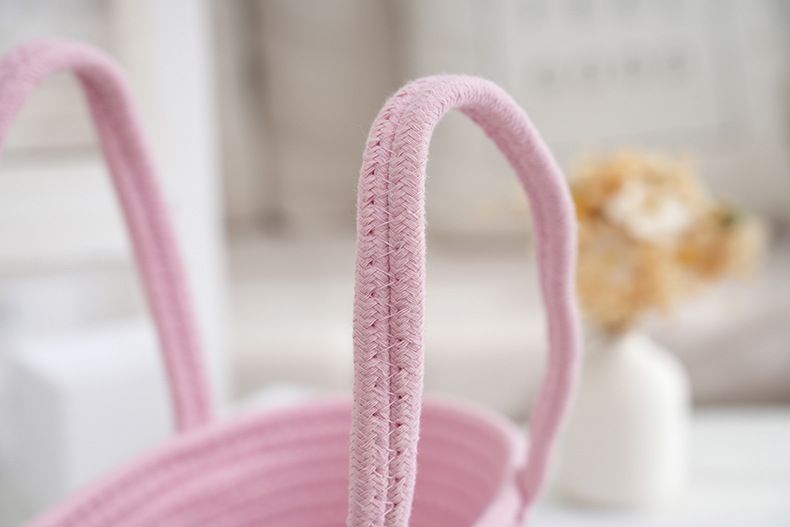Piccola borsa in corda di cotone fresco intrecciata carina cestino portaoggetti per regali a mano borsa in corda di cotone intrecciata carina borsa_voghion.com