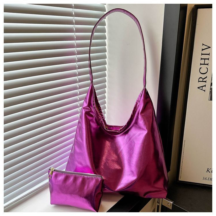 Sacs pour femmes, ensemble deux pièces brillant, simple, grande capacité, nouvelle mode d'été, fourre-tout, sac à bandoulière pour femmes_voghion.com