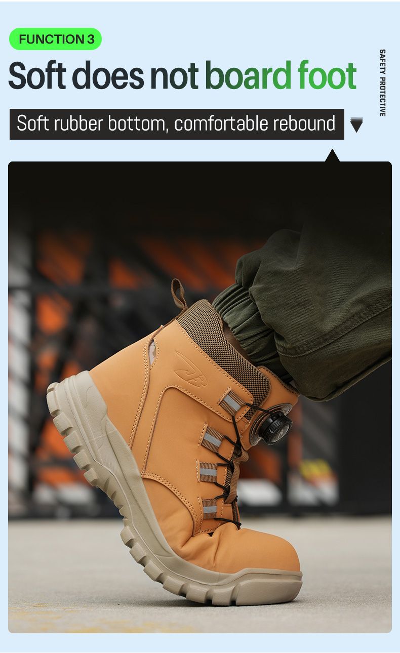 New Fashion 2024 Waterproof Security Work Safety Protective Leather Boots Anti-smash Anti-puncture Industrial Shoes_voghion.com