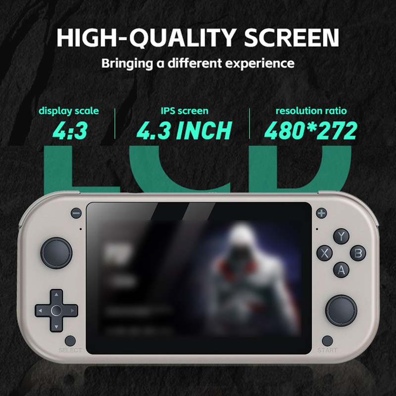 Hitech 1 Set M17 Retro-Handheld-Spielkonsole 64G/128G 4,3-Zoll-Bildschirm Tragbarer Pocket-Videoplayer für Unterhaltung_voghion.com