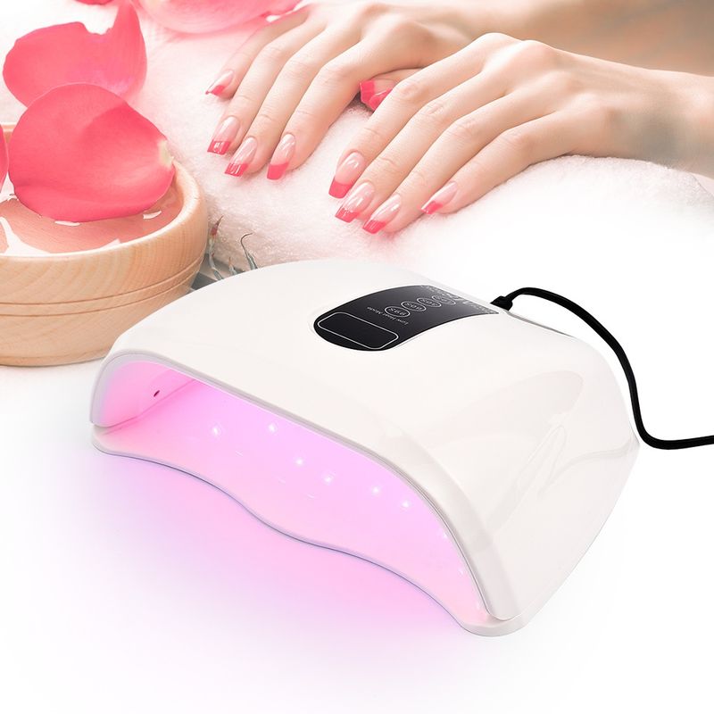 96W 48LED Lights Nail Dryer Red Light Fast Drying LED Nail Lamp Tow Hand Big Lamp Gel Polish Dryer Timer Smart Nail Art Tools_voghion.com