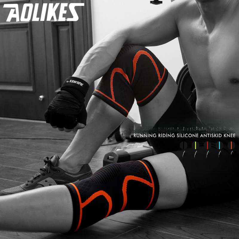 Sports knee pads for autumn and winter running, basketball cycling, fitness, anti slip, breathable, thin knee pads_voghion.com