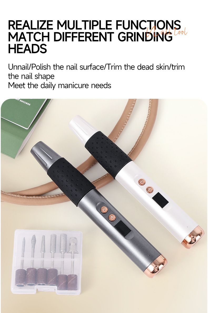 Dissolvant pour vernis à ongles et outil d'art rechargeable, stylo de meulage, petit polissoir à ongles portable_voghion.com