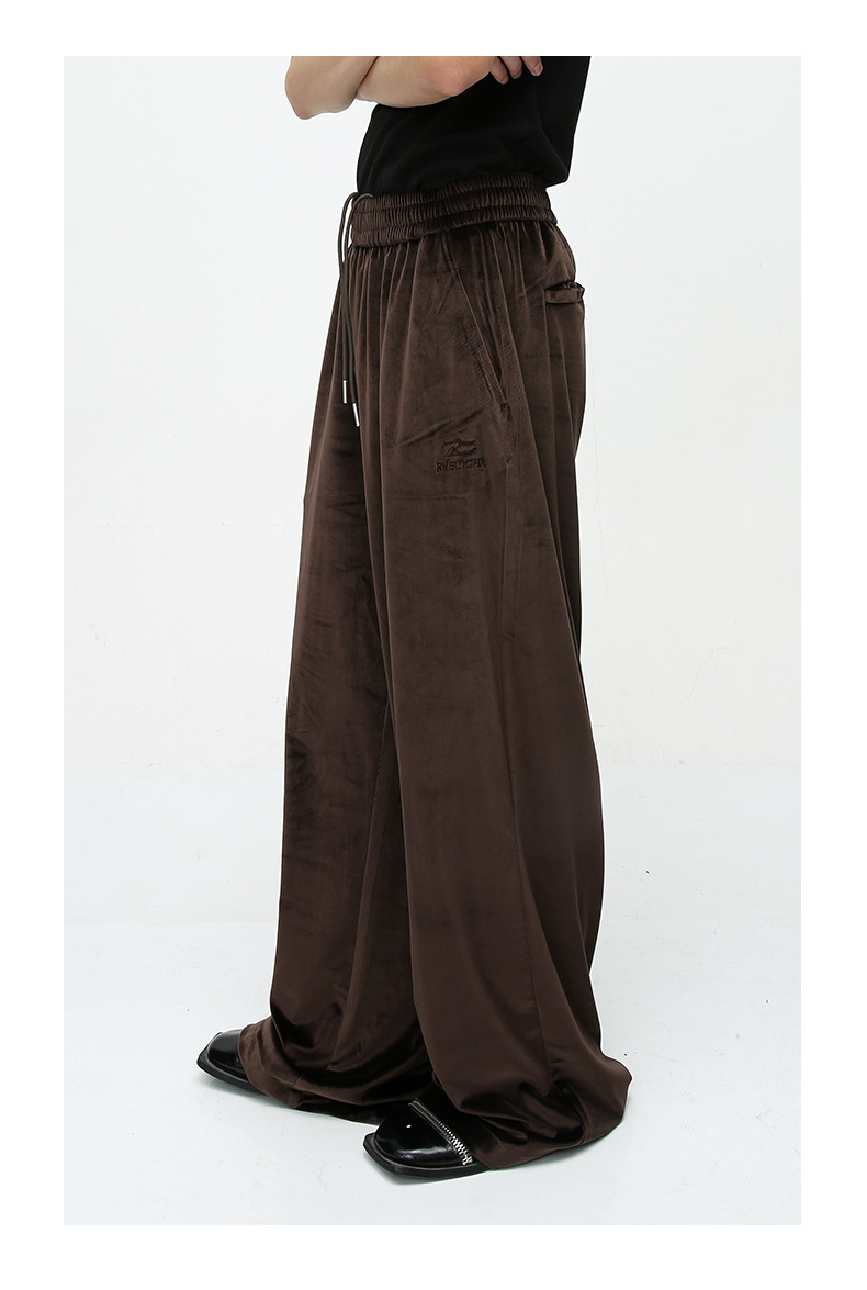 Abbigliamento maschile vintage velluto con cappuccio cardigan cappotto drappeggiato pantalone completo_voghion.com