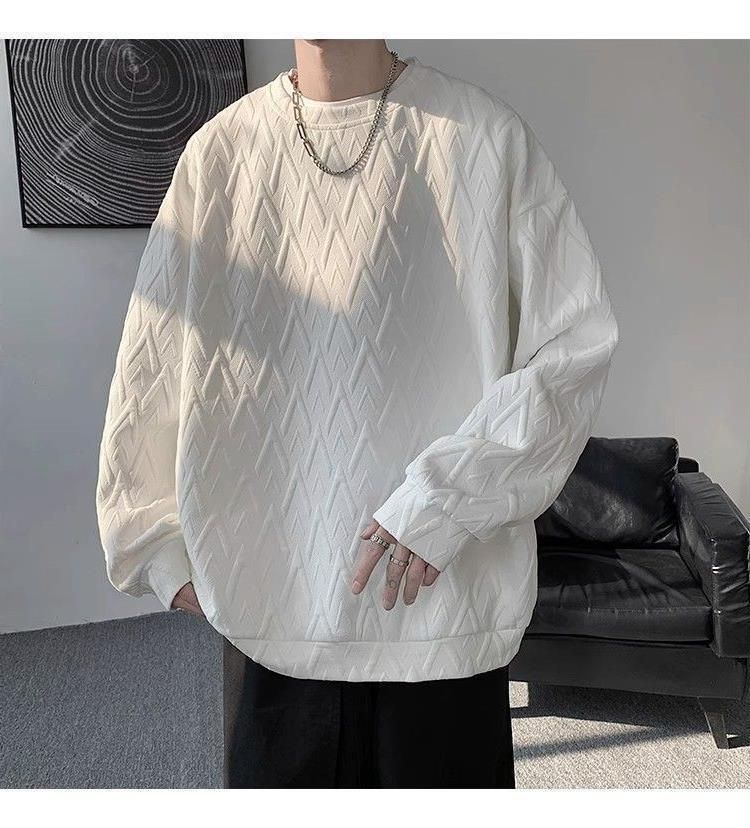 Men's Clothing 2024 New Heavy Design Sweatshirt For Boys, Spring Trendy Brand, Cool And Street Class, Round Neck, Bottoming Shirt, Oversize Jacket_voghion.com