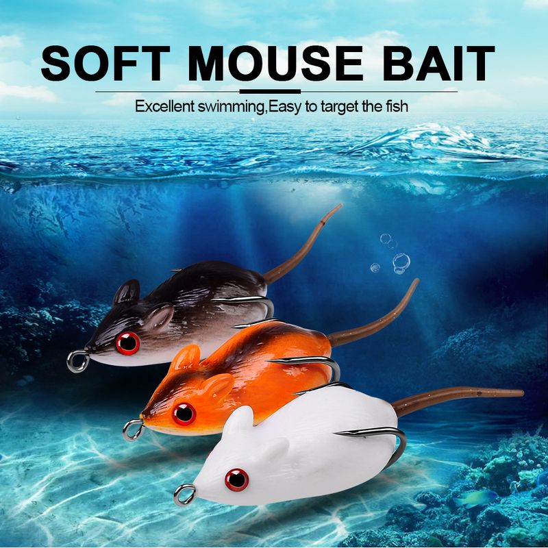 Klassischer Köder Froschmaus 5 cm 9 g weicher schwarzer Fisch Allzweckköder Angelausrüstung_voghion.com