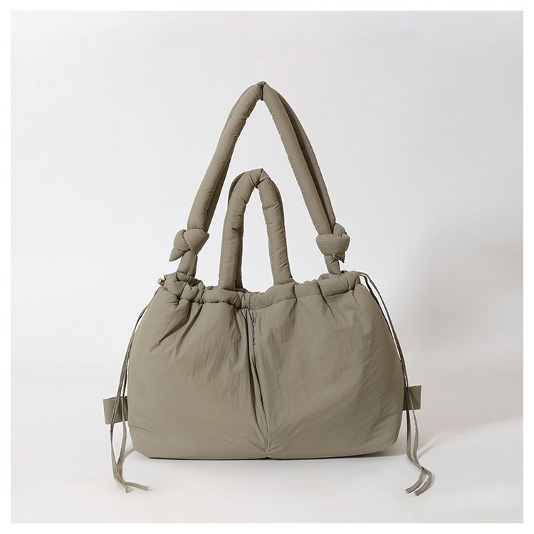 New style portable down cotton bag winter versatile fashion shoulder messenger bag multifunctional pleated casual backpack_voghion.com