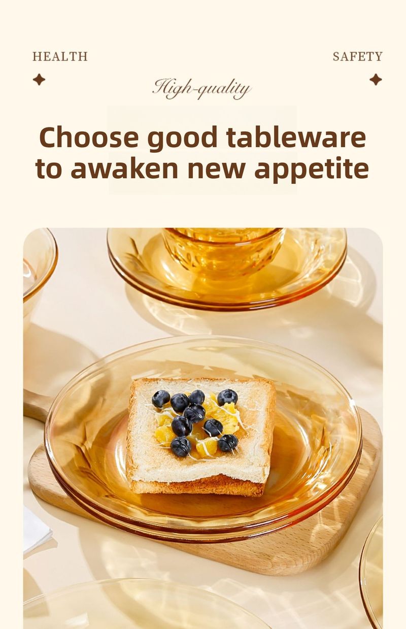 Amber Glass Microwave Safe High Temperature Resistant Household Noodle Salad Rice Soup Bowl Tableware Set_voghion.com