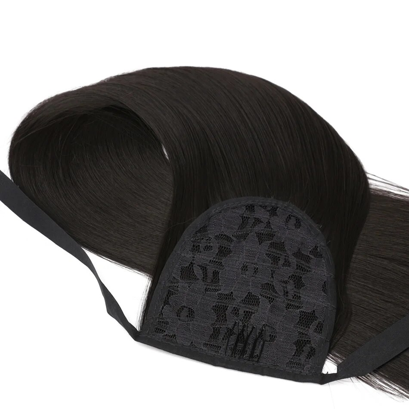 Extensions synthétiques queue de cheval longues et lisses, postiche naturelle résistante à la chaleur de 32 pouces avec Clip pour femmes_voghion.com