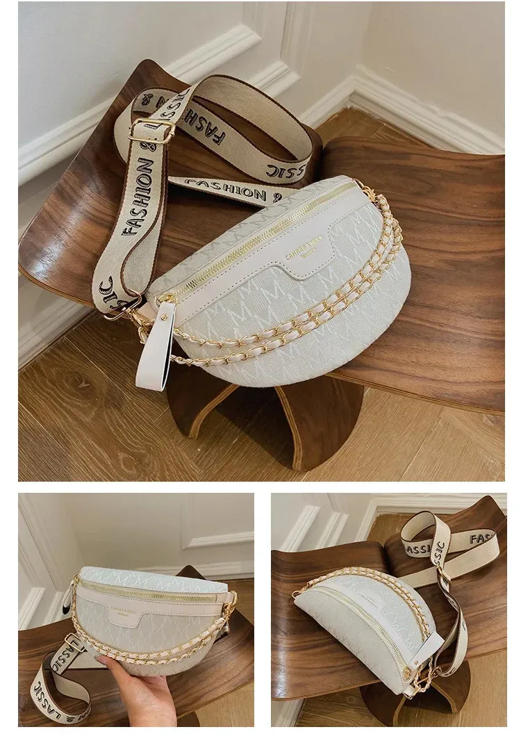 Borsa a tracolla da donna, con tracolla in tela, stile street, alla moda estiva, 250806_voghion.com