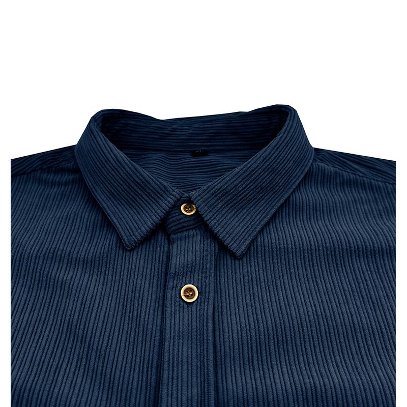 Camicie casual da uomo per autunno e inverno, camicie a maniche lunghe in velluto a coste da uomo, top con risvolto_voghion.com